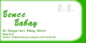 bence babay business card